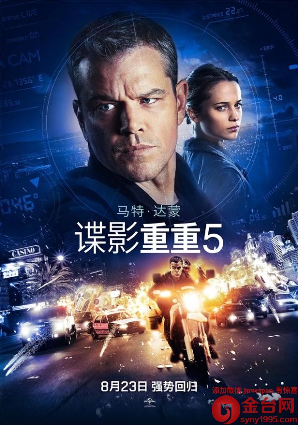 《谍影重重5》登顶全球周末票房 《冰川时代5》居亚 《谍影重重5》登顶全球周末票房 《冰川时代5》居亚