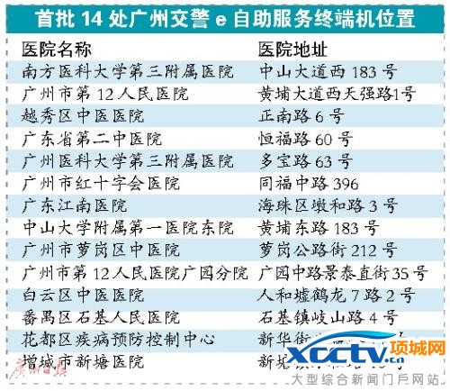 广州14医院设交警e自助服务机 驾照免费送上门