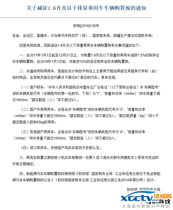 财政部放话:小排量车购置税优惠继续!