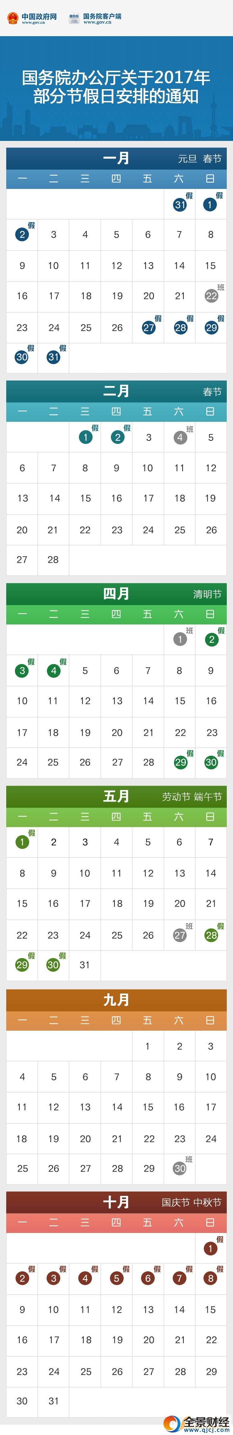 ���ٷ�������Ժ�칫������2017�겿�ֽڼ��հ���֪ͨȫ��