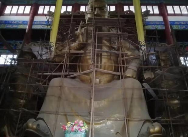 “亚洲第一武圣坐像”“洗脸” 至少需要半个月时间