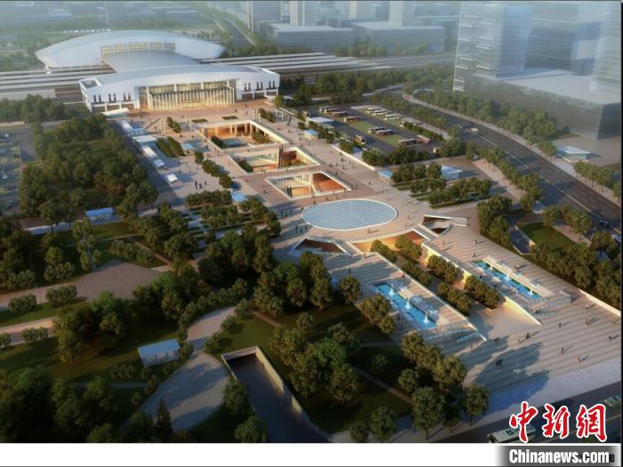 图为，光谷火车站鸟瞰图 肖露 摄