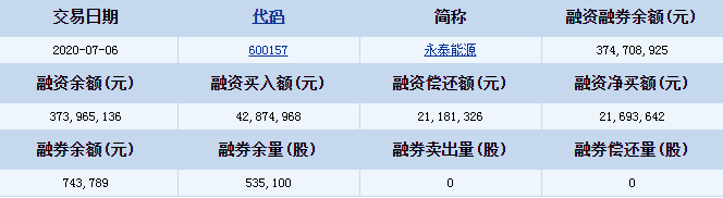 永泰能源(600157)资金流向 融资偿还额2118万元