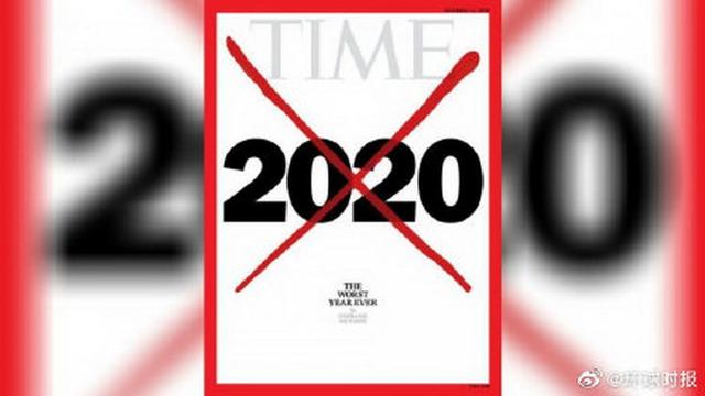 《时代周刊》最新封面给美国2020打上红叉 最糟糕的一年