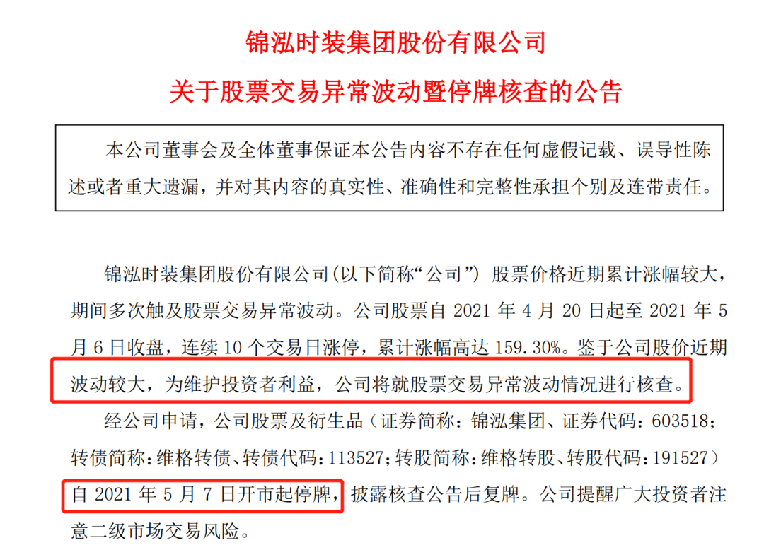 锦泓集团股票连续10个涨停 债券也暴涨80%