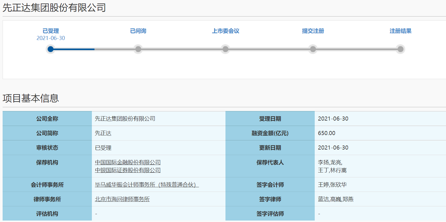 先正达科创板IPO 拟募资650亿元刷新记录