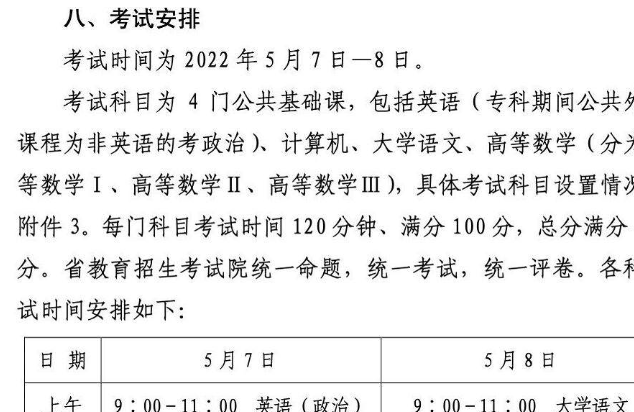 山东专升本考试时间安排来了 5月底成绩公布