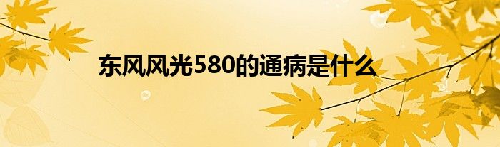 东风风光580的通病是什么？车身及底盘等部位发出不明异响