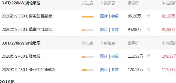 奔馳s350最新報價來了 有著3萬元的優惠浮動？