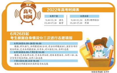 河南2022年高考时间定了 6月7日至8日考场就近就地安排