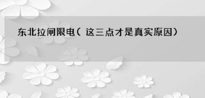 东北多地拉闸限电原因曝光 用电需求猛增是“限电”潮的重要原因之一