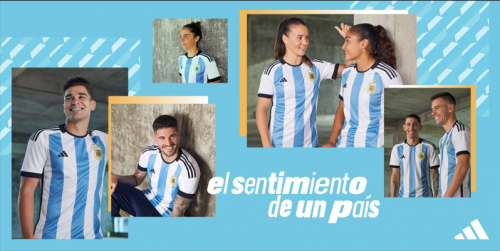 阿迪达斯携手阿根廷足协发布2022年世界杯阿根廷国家队球衣