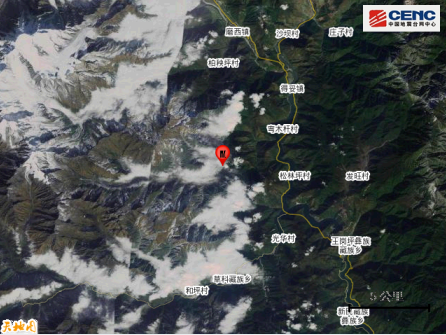 四川甘孜发生6.8级地震 涉及到磨西镇、得妥镇、燕子沟镇等村镇