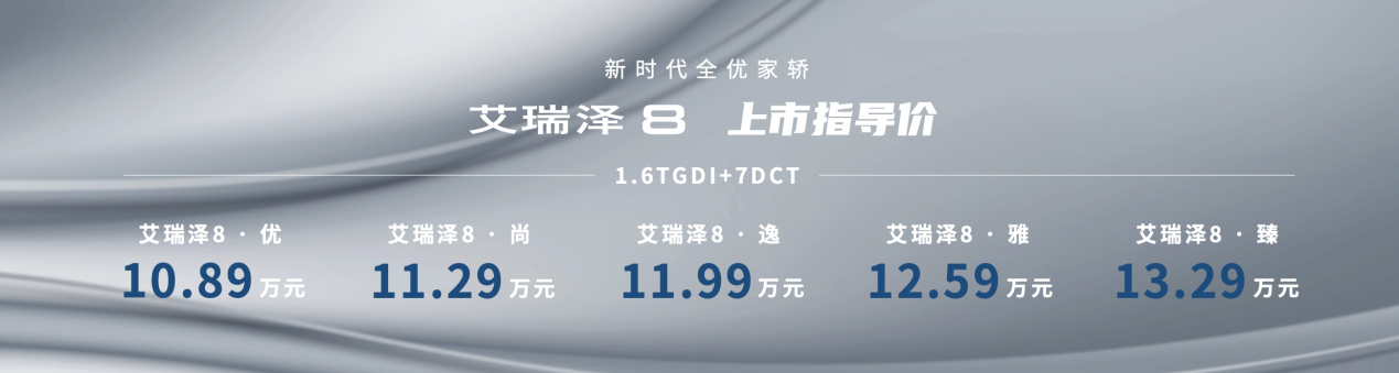 每一面，皆赢面！“新时代全优家轿”艾瑞泽8惊喜上市，宠粉价10.89万元起